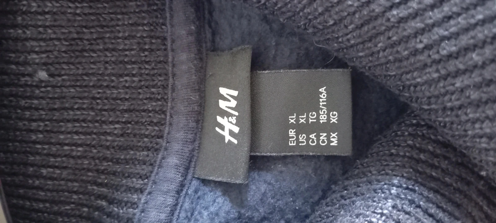 Pull col roulé H&M XL bleu marine et noir – photo 4